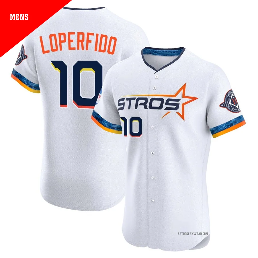 Houston Astros ＃10 Joey Loperfido Men's White Elite 2025 City Connect Jersey