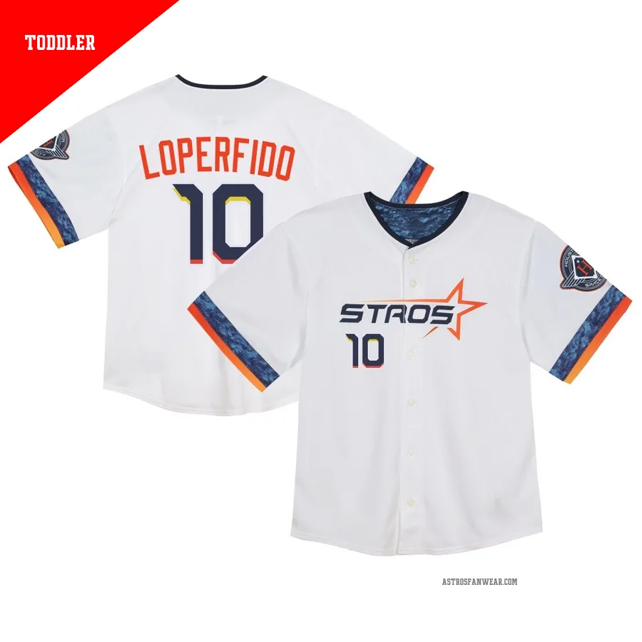 Houston Astros ＃10 Joey Loperfido Men's White Limited Toddler 2025 City Connect Jersey