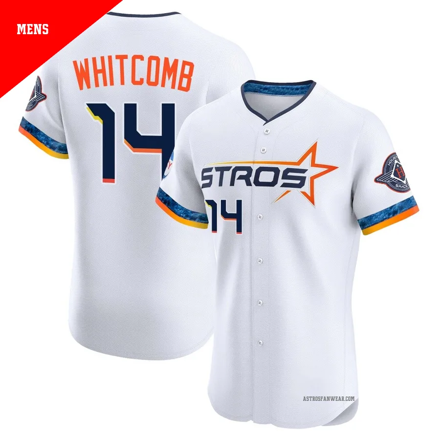 Houston Astros ＃14 Shay Whitcomb Men's White Elite 2025 City Connect Jersey