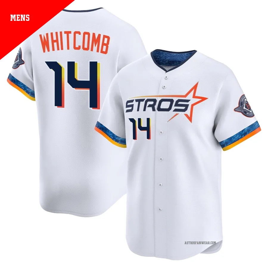 Houston Astros ＃14 Shay Whitcomb Men's White Limited 2025 City Connect Jersey