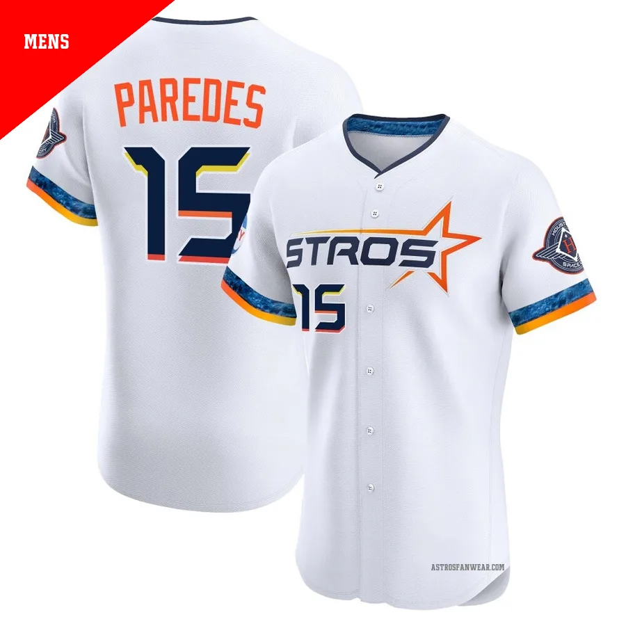 Houston Astros ＃15 Isaac Paredes Men's White Elite 2025 City Connect Jersey
