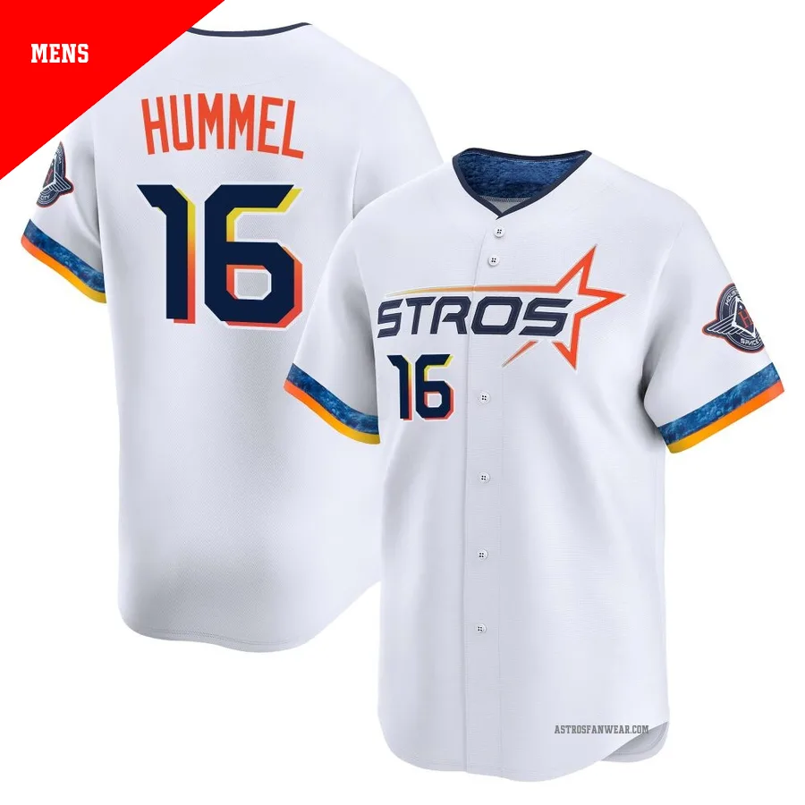 Houston Astros ＃16 Cooper Hummel Men's White Limited 2025 City Connect Jersey