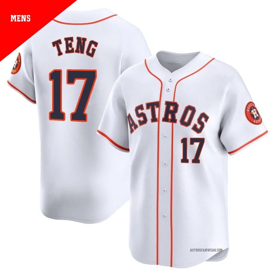 Houston Astros ＃17 Kai-Wei Teng Men's White Limited Home Jersey