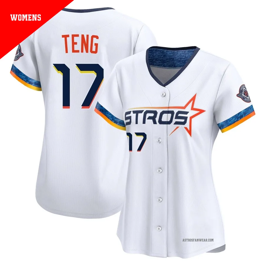 Houston Astros ＃17 Kai-Wei Teng Women's White Limited 2025 City Connect Jersey