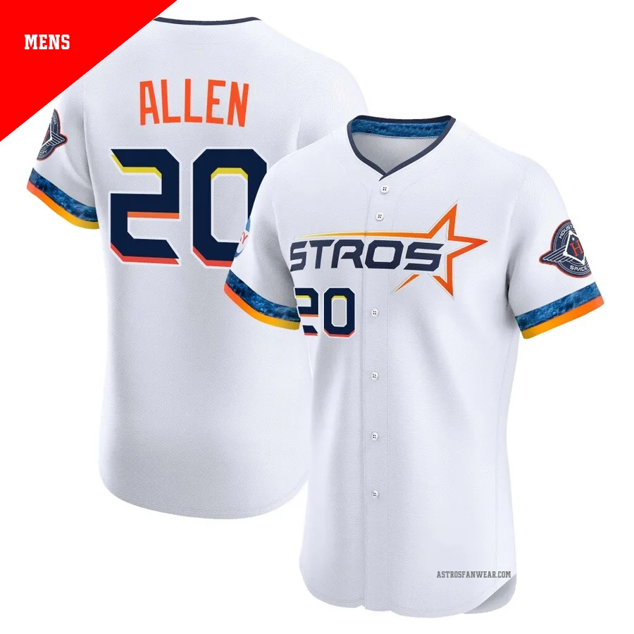 Houston Astros ＃20 Nick Allen Men's White Elite 2025 City Connect Jersey