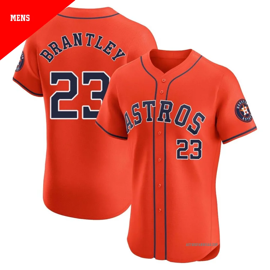 Houston Astros ＃23 Michael Brantley Men's Orange Elite Alternate Vapor Premier Jersey