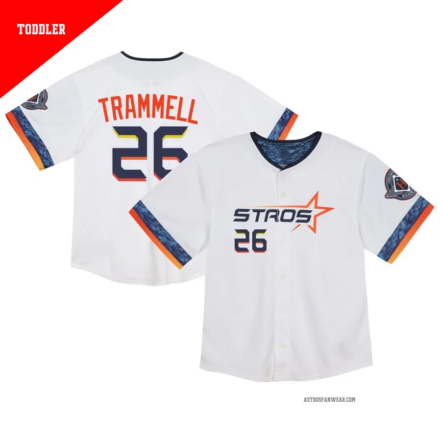 Houston Astros ＃26 Taylor Trammell Men's White Limited Toddler 2025 City Connect Jersey