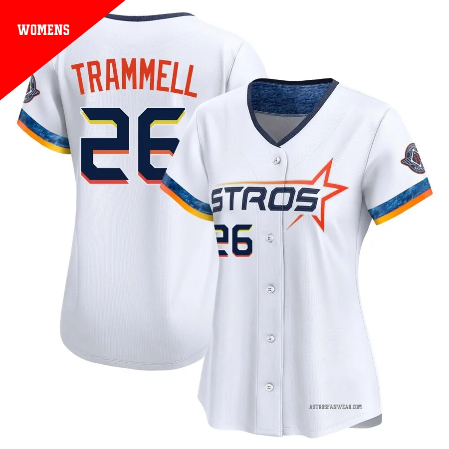 Houston Astros ＃26 Taylor Trammell Women's White Limited 2025 City Connect Jersey