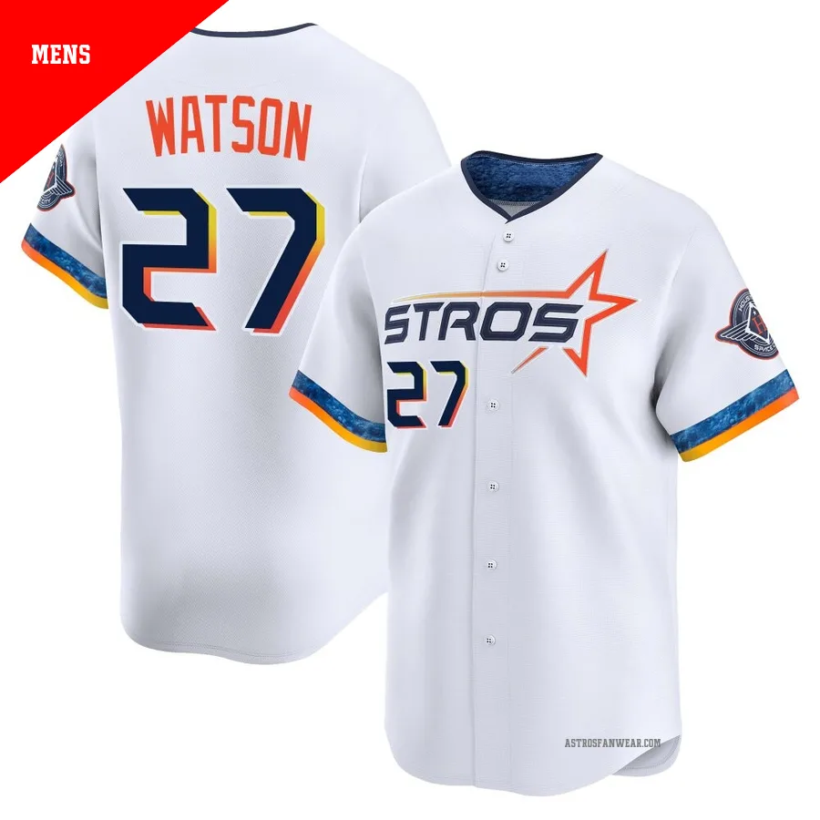Houston Astros ＃27 Bob Watson Men's White Limited 2025 City Connect Jersey