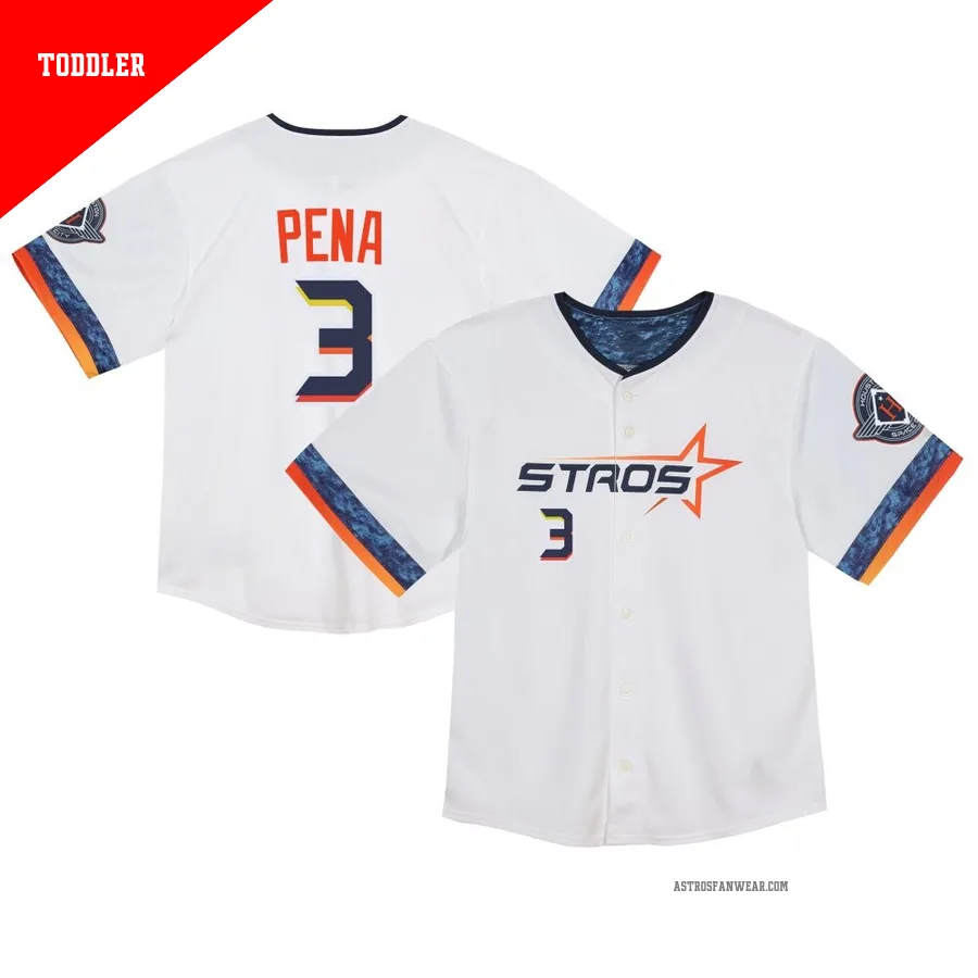 Houston Astros ＃3 Jeremy Pena Men's White Limited Toddler 2025 City Connect Jersey