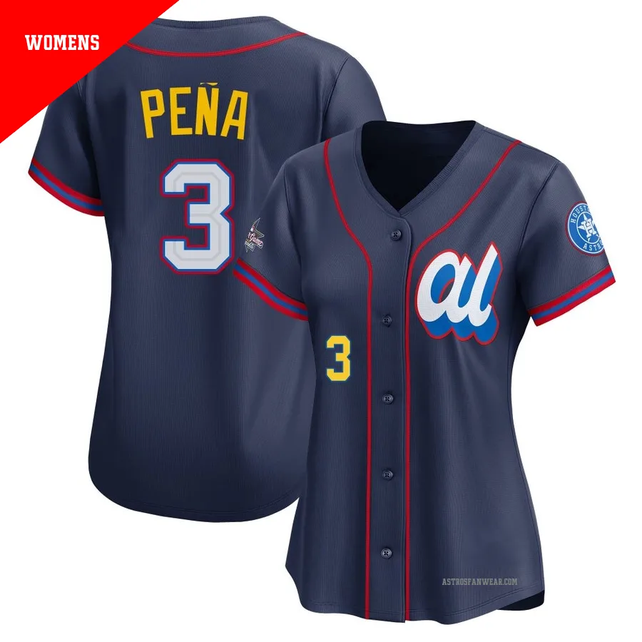 Houston Astros ＃3 Jeremy Pena Women's Navy Limited American League 2025 All-Star Edition Jersey