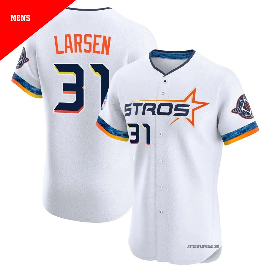 Houston Astros ＃31 Don Larsen Men's White Elite 2025 City Connect Jersey
