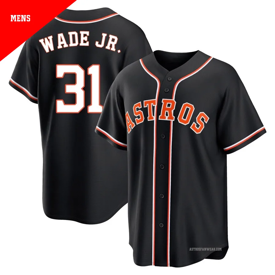Houston Astros ＃31 LaMonte Wade Jr. Men's Black Replica Fashion Out Jersey