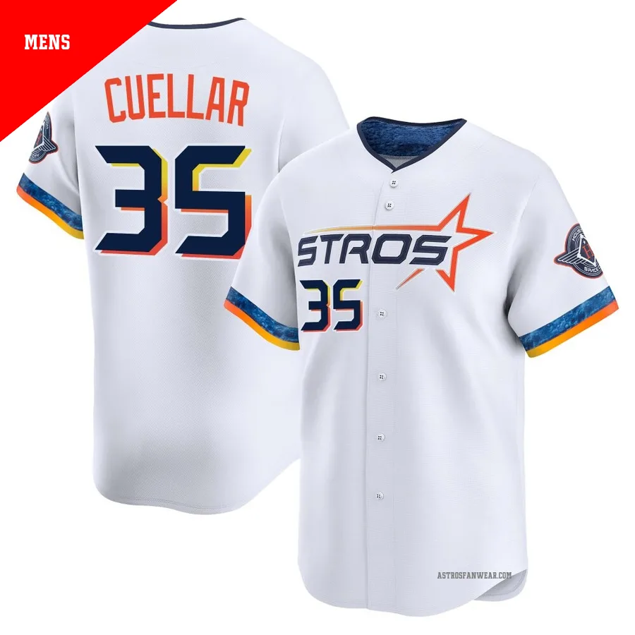 Houston Astros ＃35 Mike Cuellar Men's White Limited 2025 City Connect Jersey