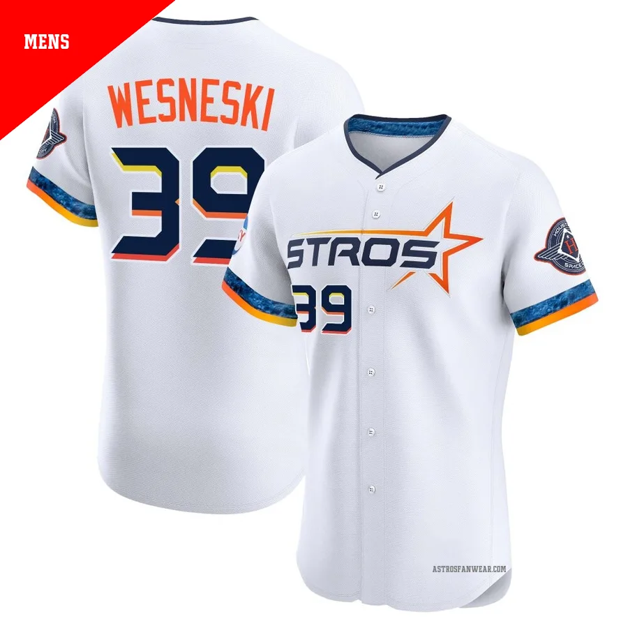 Houston Astros ＃39 Hayden Wesneski Men's White Elite 2025 City Connect Jersey