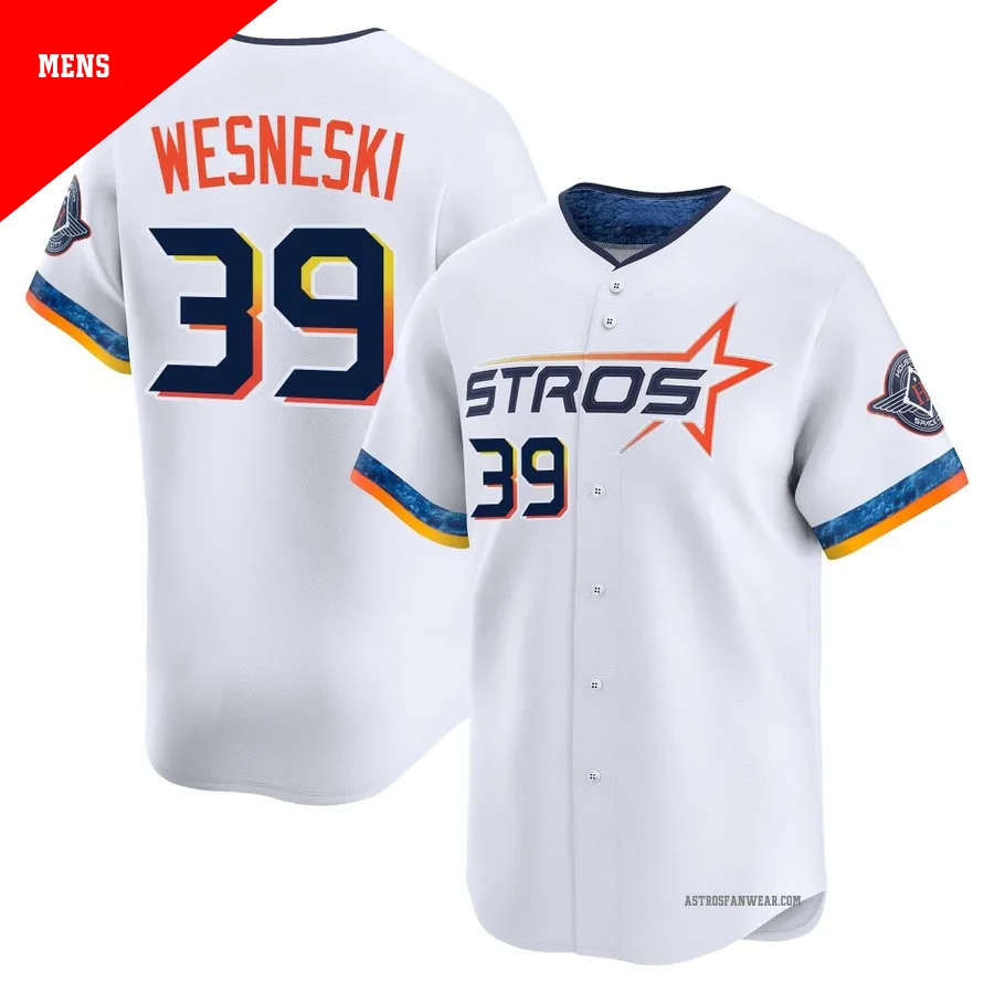 Houston Astros ＃39 Hayden Wesneski Men's White Limited 2025 City Connect Jersey