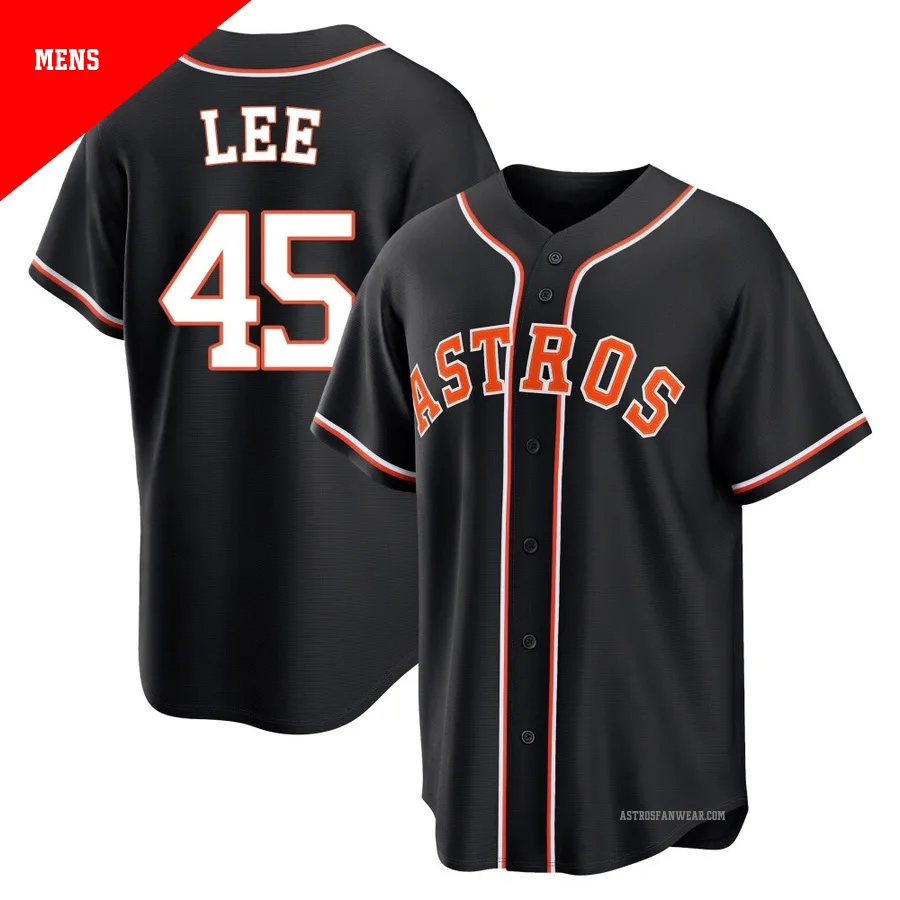 Houston Astros ＃45 Carlos Lee Men's Black Replica Fashion Out Jersey