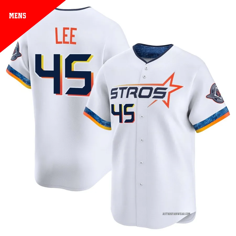 Houston Astros ＃45 Carlos Lee Men's White Limited 2025 City Connect Jersey