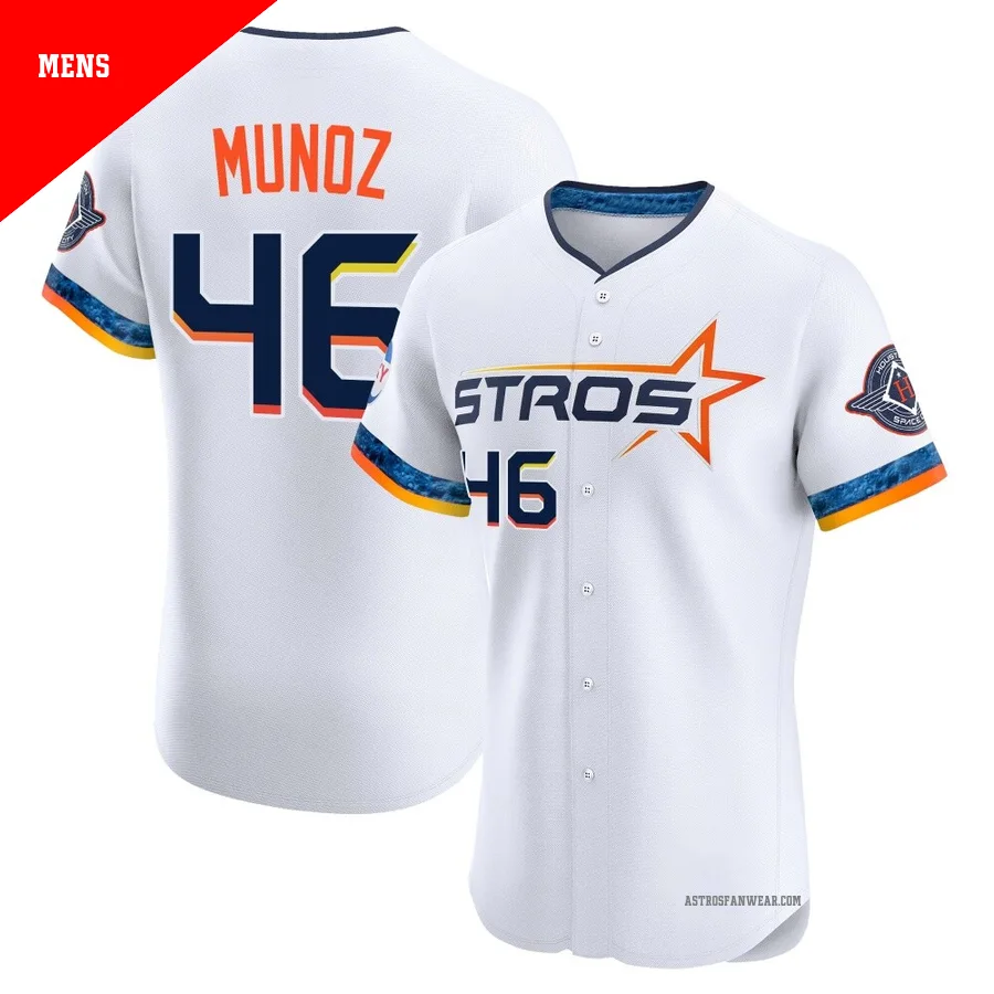 Houston Astros ＃46 Roddery Munoz Men's White Elite 2025 City Connect Jersey