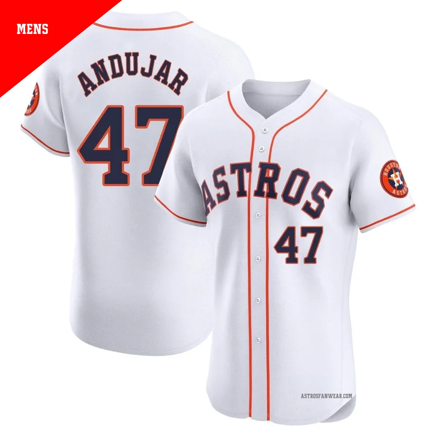 Houston Astros ＃47 Joaquin Andujar Men's White Elite Home Jersey