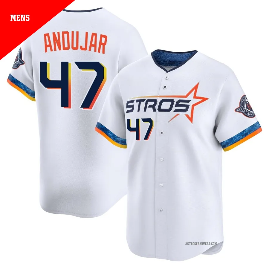 Houston Astros ＃47 Joaquin Andujar Men's White Limited 2025 City Connect Jersey