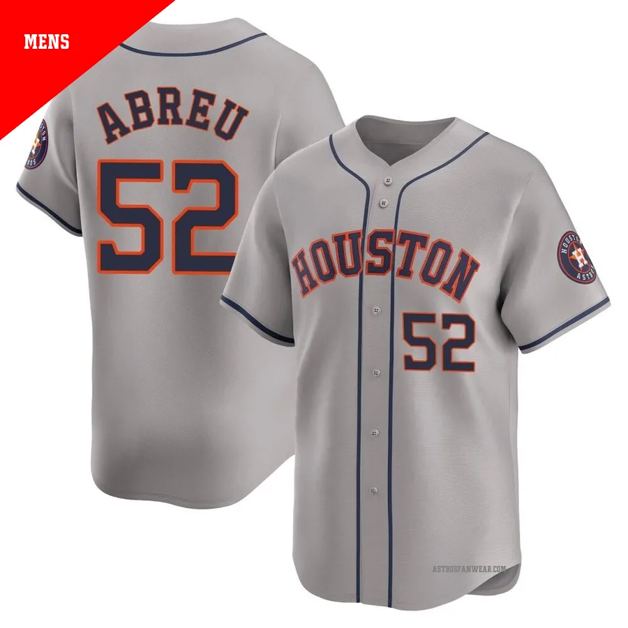 Houston Astros ＃52 Bryan Abreu Men's Gray Limited Away Jersey