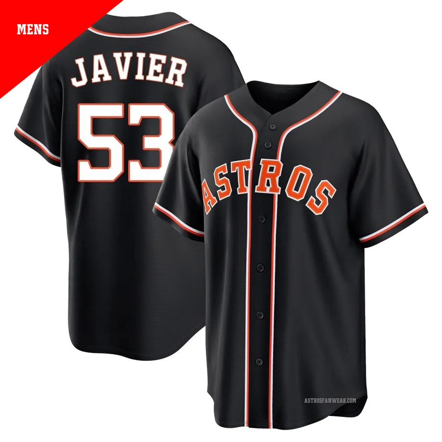 Houston Astros ＃53 Cristian Javier Men's Black Replica Fashion Out Jersey
