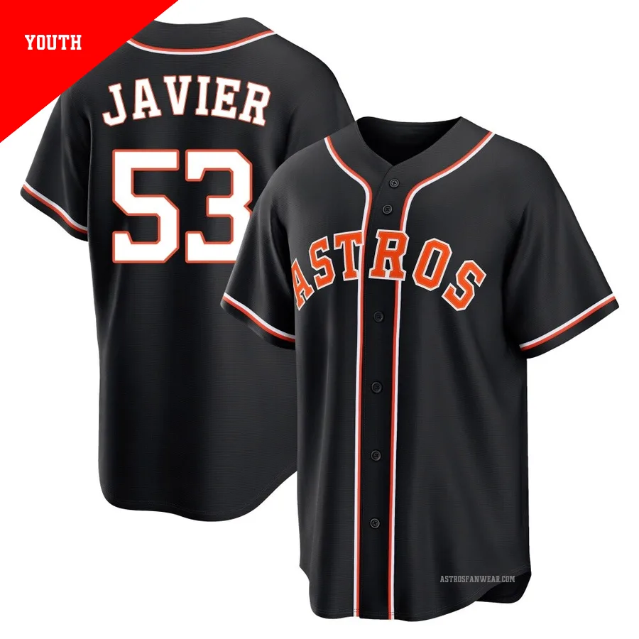 Houston Astros ＃53 Cristian Javier Youth Black Replica Fashion Out Jersey