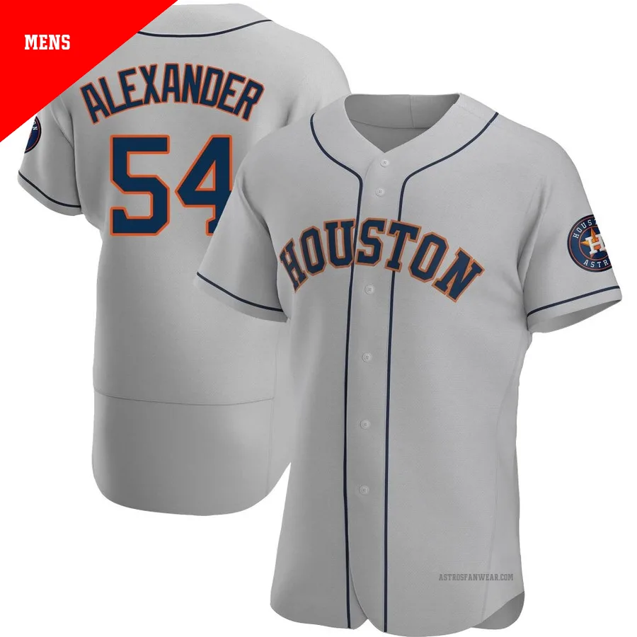 Houston Astros ＃54 Jason Alexander Men's Gray Authentic Road Jersey