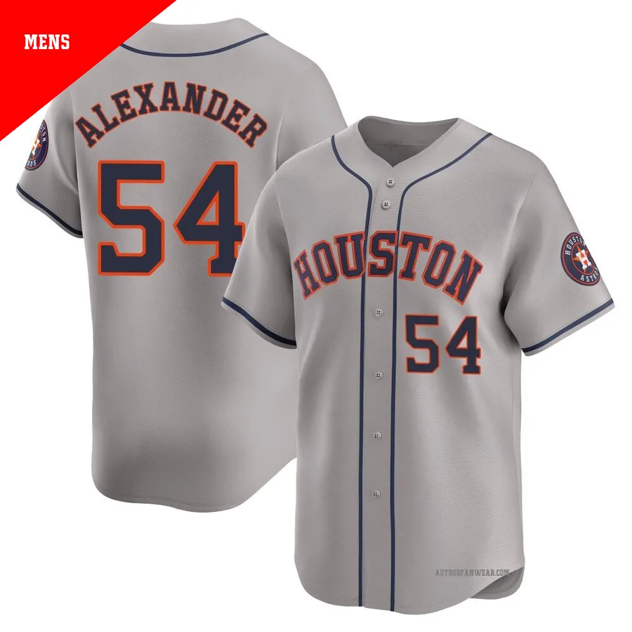 Houston Astros ＃54 Jason Alexander Men's Gray Limited Away Jersey