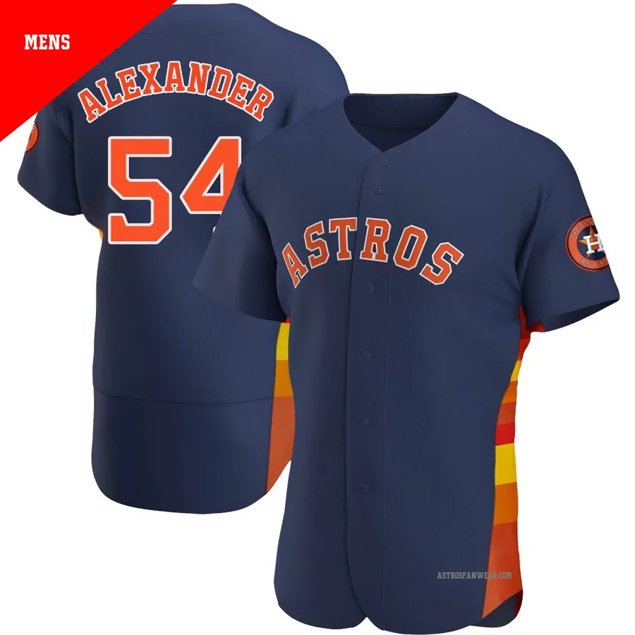 Houston Astros ＃54 Jason Alexander Men's Navy Authentic Alternate Jersey