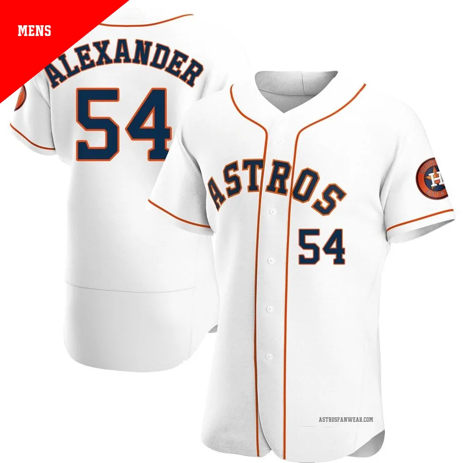Houston Astros ＃54 Jason Alexander Men's White Authentic Home Jersey