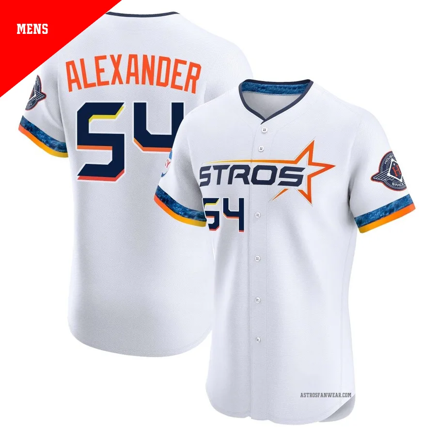 Houston Astros ＃54 Jason Alexander Men's White Elite 2025 City Connect Jersey
