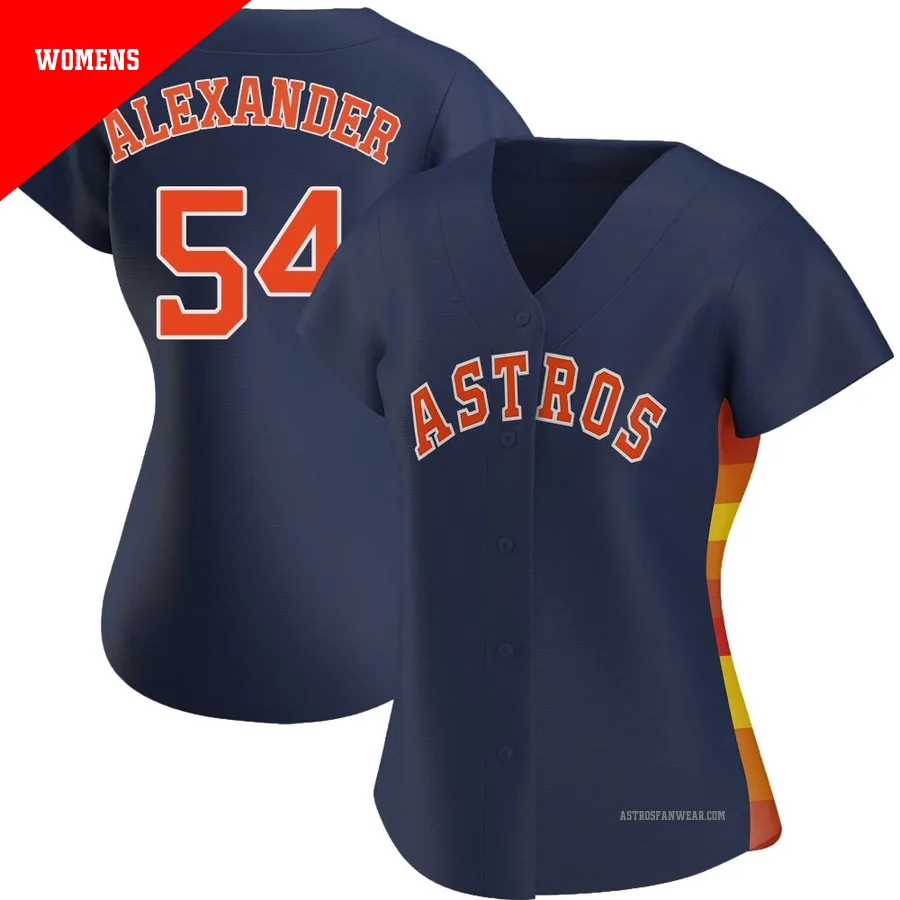 Houston Astros ＃54 Jason Alexander Women's Navy Replica Alternate Jersey