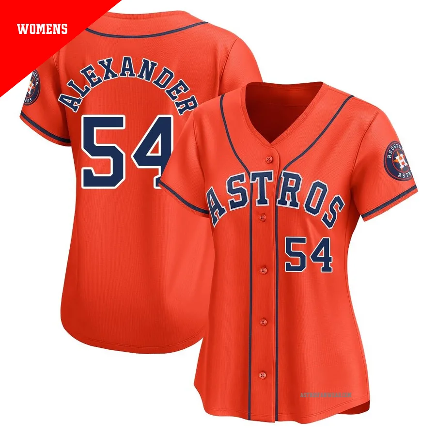 Houston Astros ＃54 Jason Alexander Women's Orange Limited Alternate Jersey