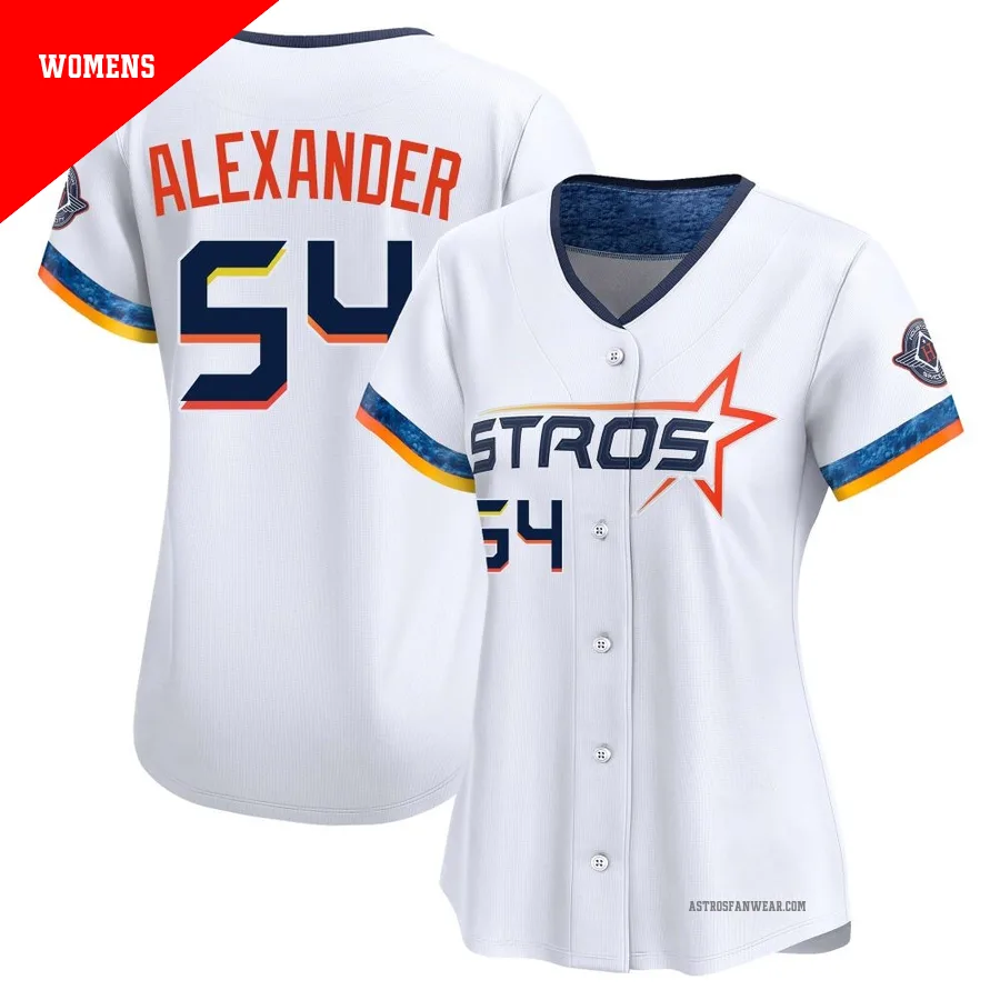 Houston Astros ＃54 Jason Alexander Women's White Limited 2025 City Connect Jersey