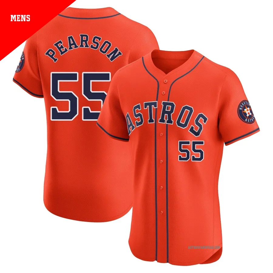 Houston Astros ＃55 Nate Pearson Men's Orange Elite Alternate Vapor Premier Jersey