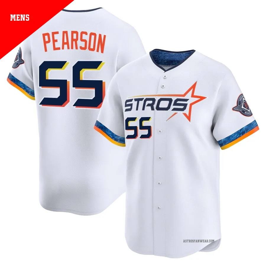 Houston Astros ＃55 Nate Pearson Men's White Limited 2025 City Connect Jersey