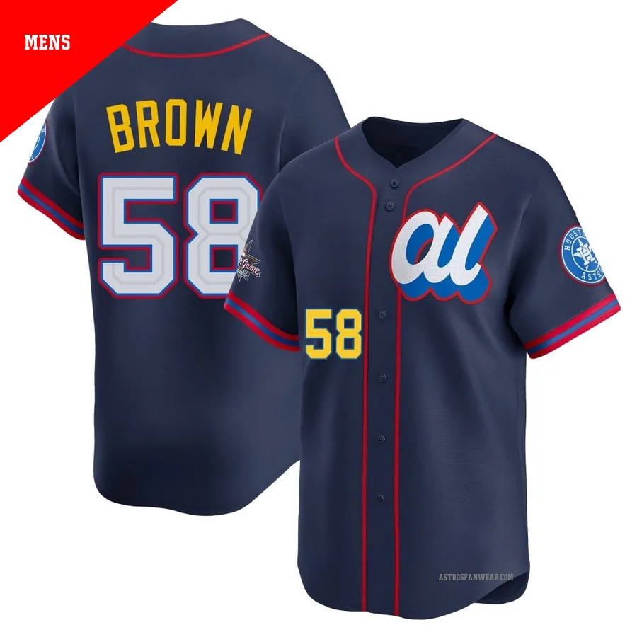 Houston Astros ＃58 Hunter Brown Men's Navy Limited American League 2025 All-Star Edition Jersey