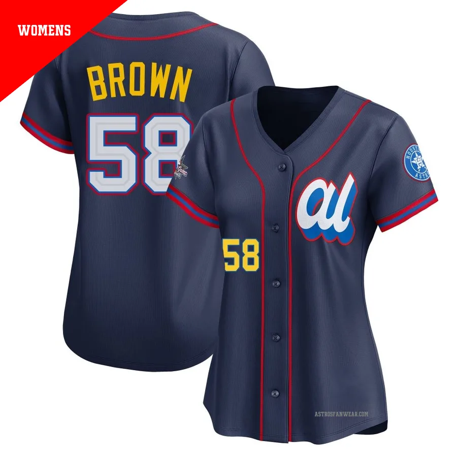 Houston Astros ＃58 Hunter Brown Women's Navy Limited American League 2025 All-Star Edition Jersey