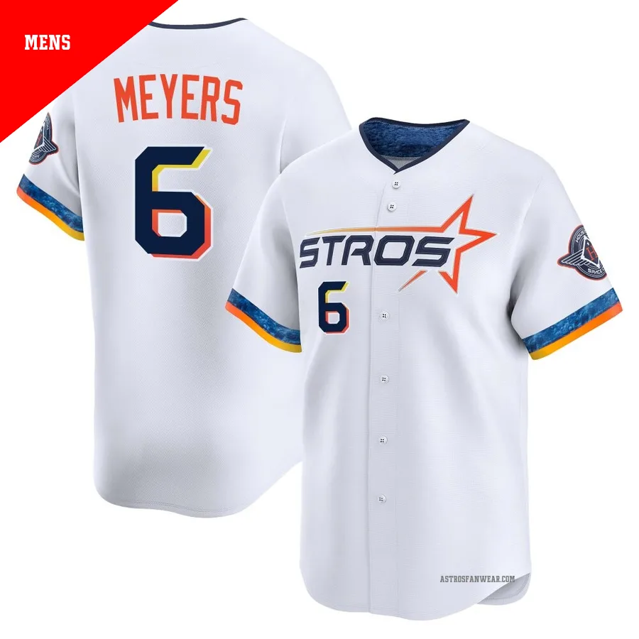 Houston Astros ＃6 Jake Meyers Men's White Limited 2025 City Connect Jersey