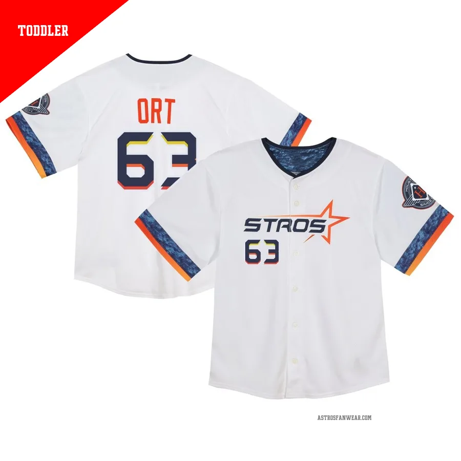 Houston Astros ＃63 Kaleb Ort Men's White Limited Toddler 2025 City Connect Jersey