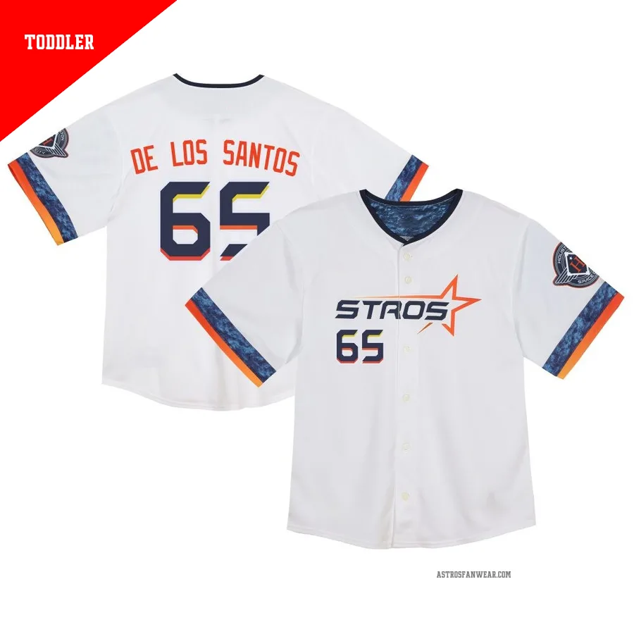 Houston Astros ＃65 Enyel De Los Santos Men's White Limited Toddler 2025 City Connect Jersey