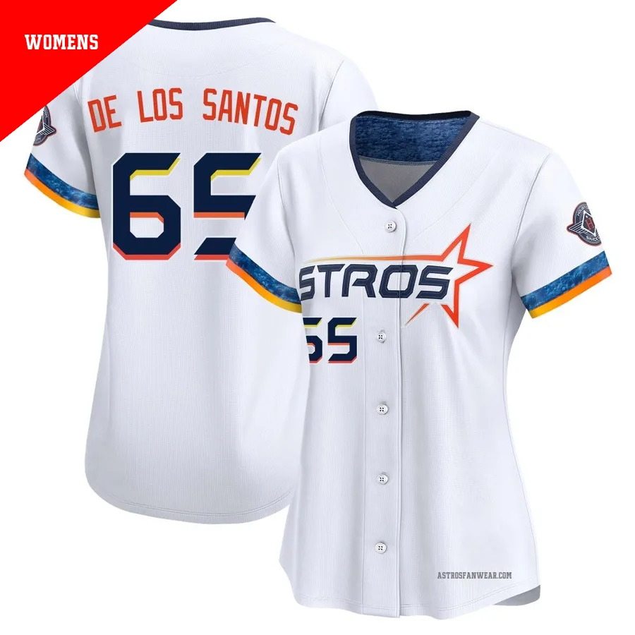 Houston Astros ＃65 Enyel De Los Santos Women's White Limited 2025 City Connect Jersey
