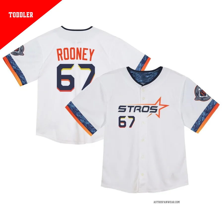 Houston Astros ＃67 John Rooney Men's White Limited Toddler 2025 City Connect Jersey