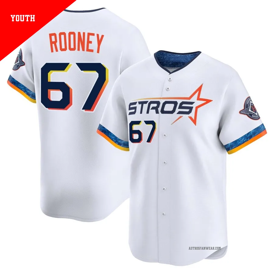 Houston Astros ＃67 John Rooney Youth White Limited 2025 City Connect Jersey