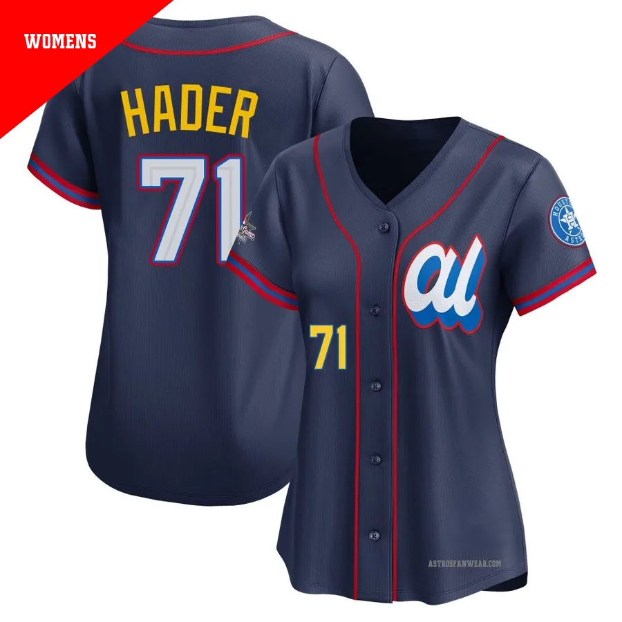 Houston Astros ＃71 Josh Hader Women's Navy Limited American League 2025 All-Star Edition Jersey