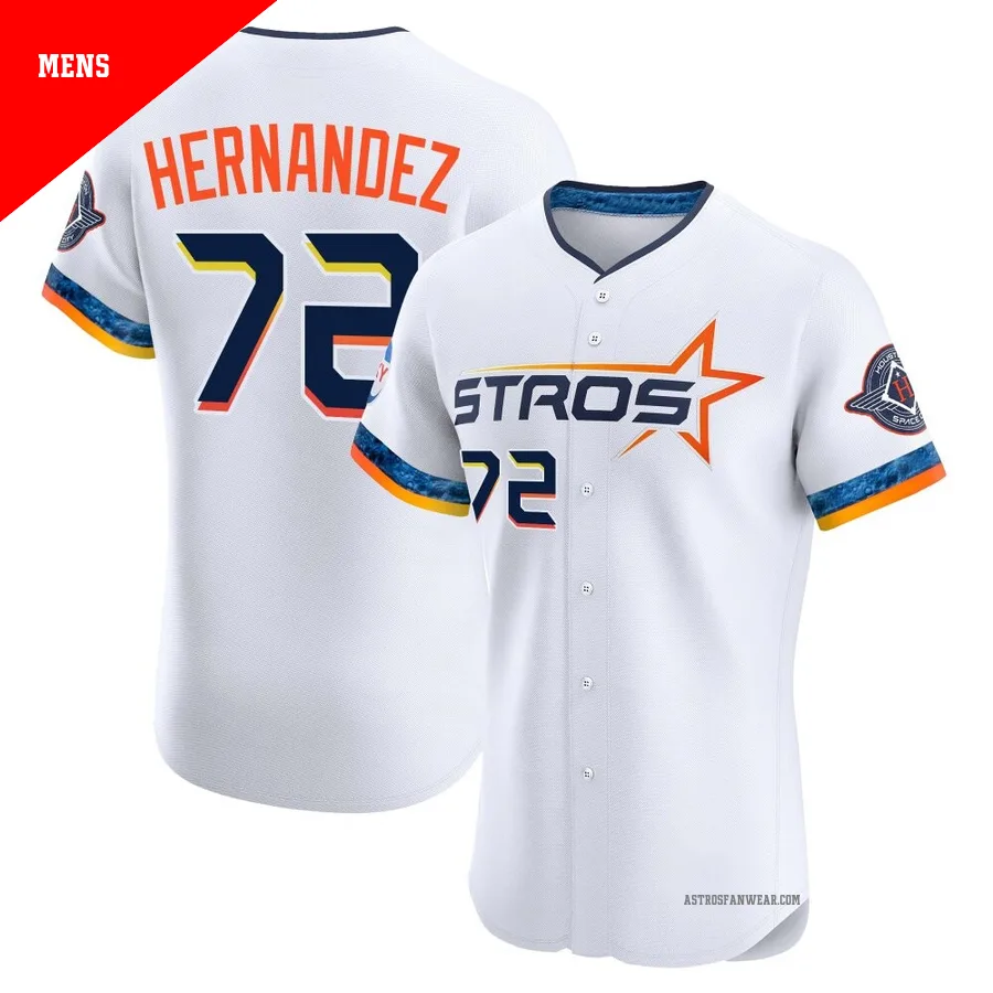 Houston Astros ＃72 Nick Hernandez Men's White Elite 2025 City Connect Jersey