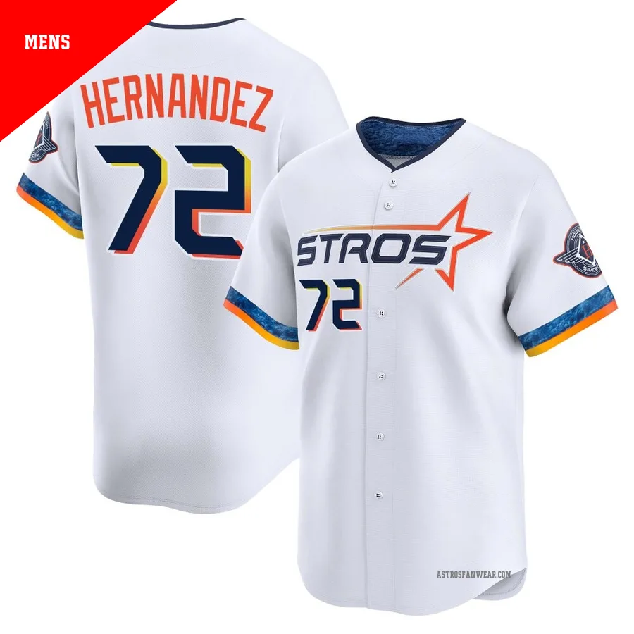 Houston Astros ＃72 Nick Hernandez Men's White Limited 2025 City Connect Jersey