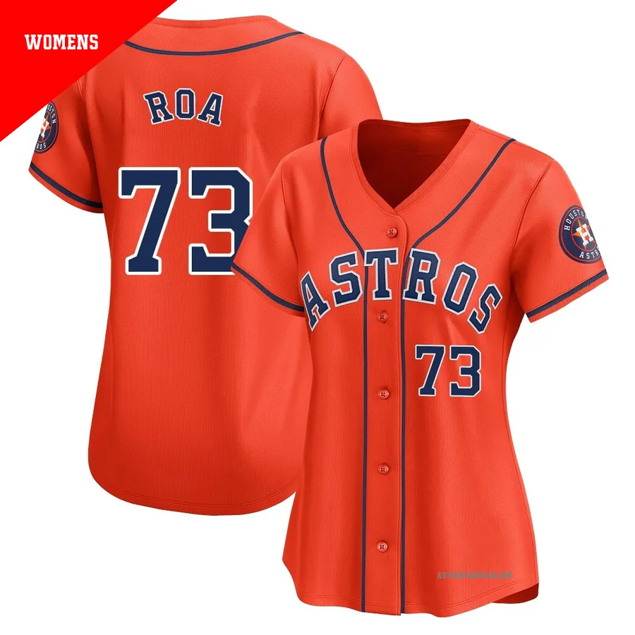 Houston Astros ＃73 Christian Roa Women's Orange Limited Alternate Jersey